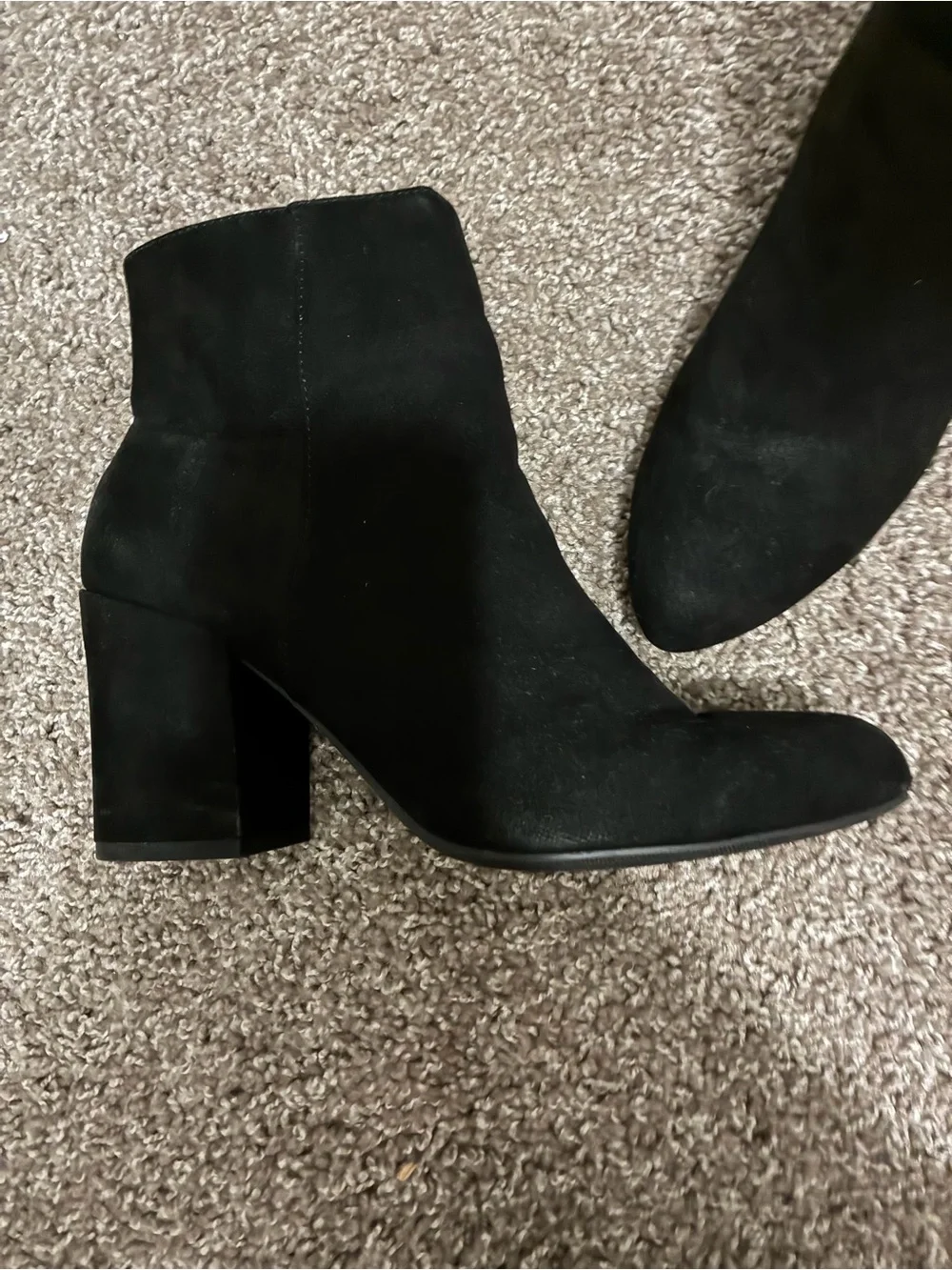 Fashion Nova Black Pointed Ankle Booties with Gold Zipper